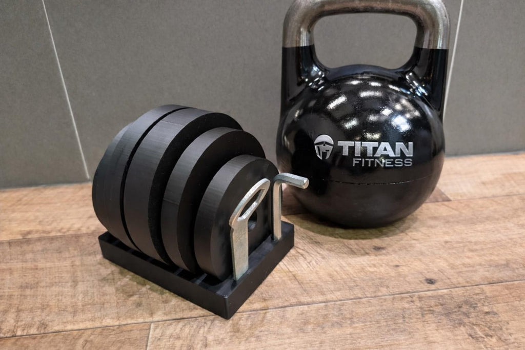 Alibaba / Titan Fitness 12–32 kg Adjustable Kettlebell Plate Holder | Fits 6 kg 4 kg 3 kg 2 kg Plates (1 kg & 0.5 kg Optional)